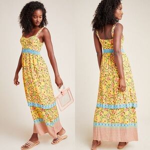Farm Rio for Anthropologie Anjou Colorful Maxi Dress